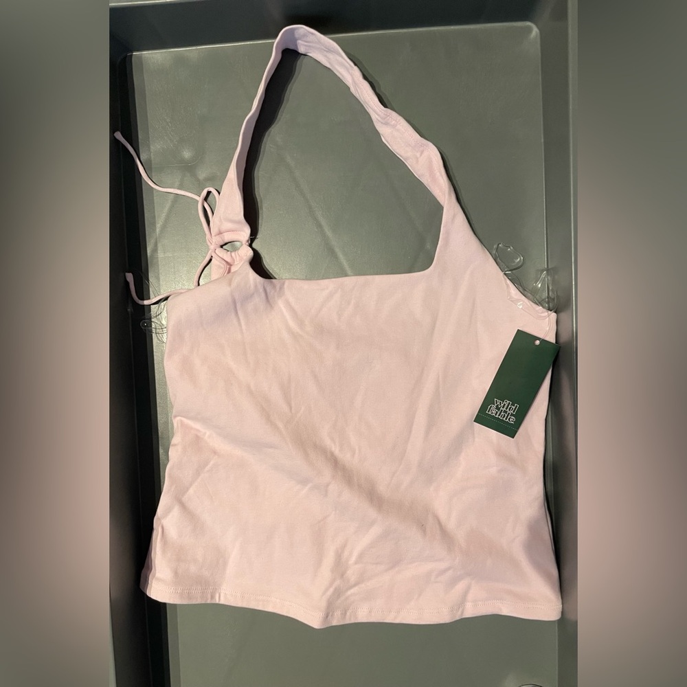 Wild Fable Women's Side-Tie Halter Tank Top Pink Size Medium NWT